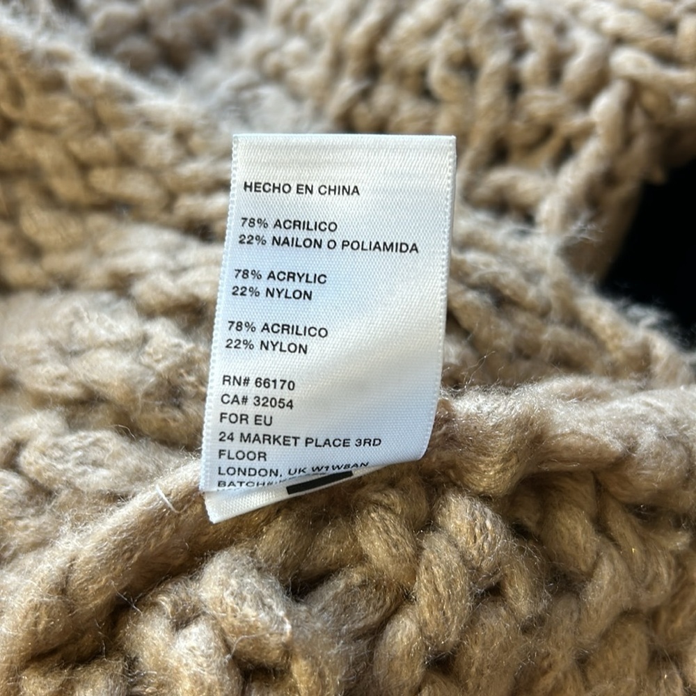 Anthropologie Moon River Delaney Sweater Pullover Chunky Knit Tan Sz XS - Picture 10 of 14